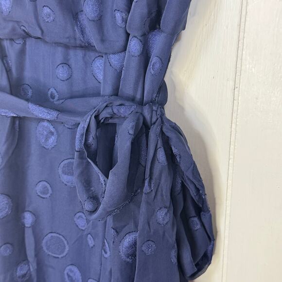 NY Collection Womens Midi Fit & Flare Dress Size Petite Medium Navy Coquette New - Picture 4 of 16